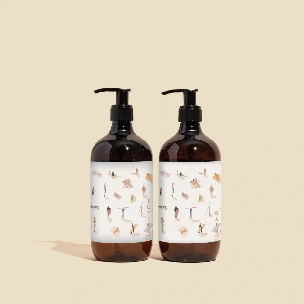 The Collective Folk Wash & Lotion Kit Beach from Above ft